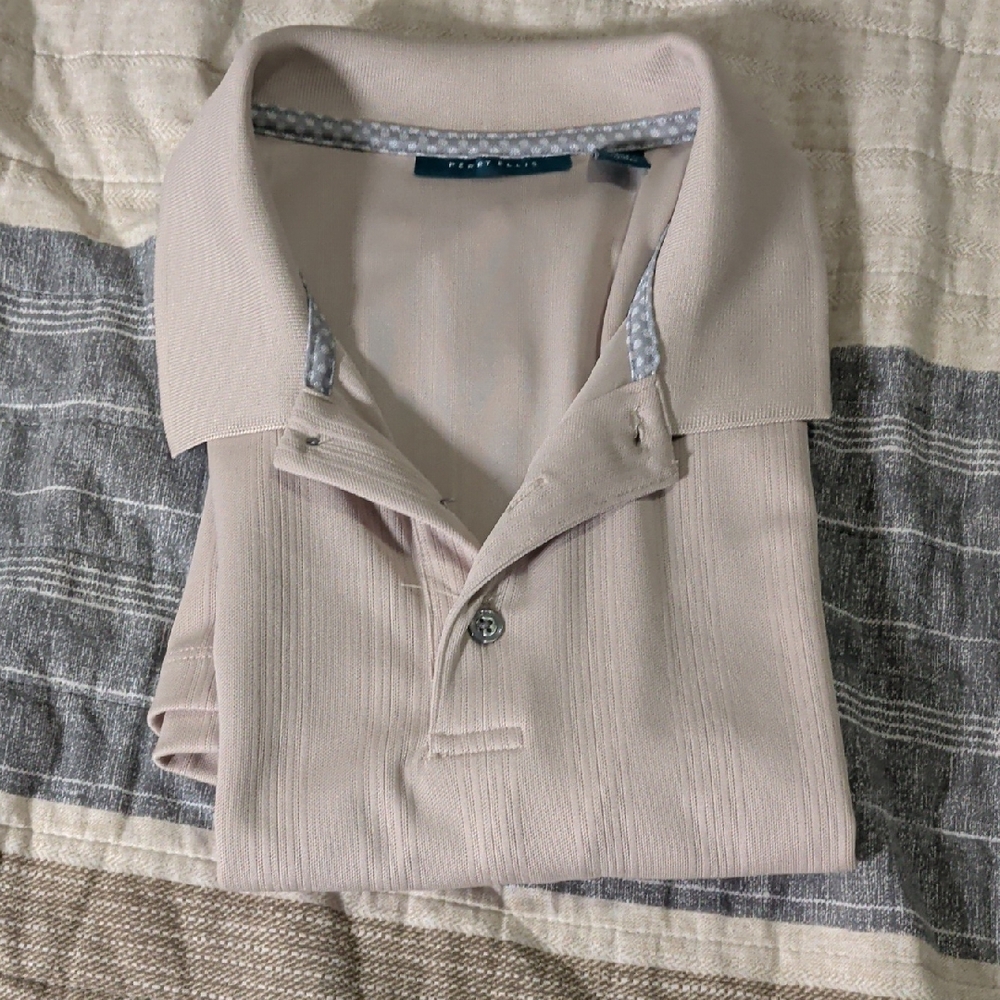 Perry Ellis Light Beige Polo Shirt